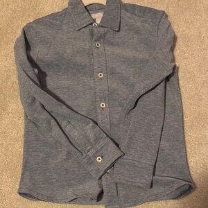 Nordstrom Kids Heathered Blue Button-Down Shirt
